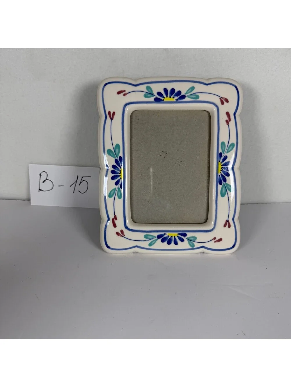 Hand-Painted Ceramic Floral Picture Frame B-15 Tabletop Decor